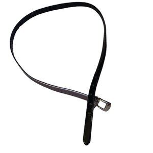 Lauren Ralph Lauren Black Patent Leather And Silver belt preppy minimalist